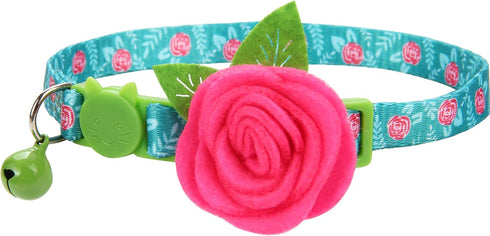 Spring Cat Collar, Floral Kitten Collar Breakaway, Flower Dog Collar for Small Female Dogs