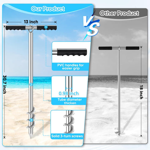 GADFISH Boat Anchor, 30.7-inch Stowable Shallow Water Anchor Kit for Dive Beach, Kayak Anchor Trolley