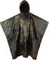 GRVCN Military Rain Poncho - Camouflage Lightweight Waterproof Raincoat for Outdoor Use