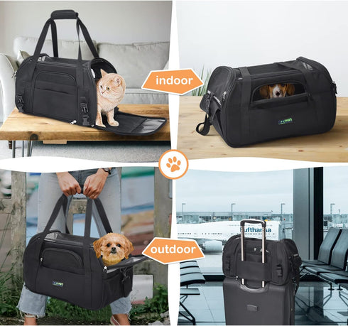 JESPET Soft-Sided Kennel Pet Carrier for Small Dogs, Cats, Puppy, Airline Approved Cat Carriers Dog Carrier