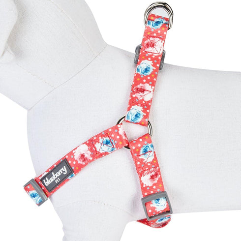 Blueberry Pet 9 Patterns Step-in Spring Scent Inspired Rose and Polka Dot Print Dog Harness, Chest Girth 16.5" - 21.5"