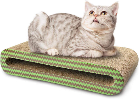 PAWISE Cat Scratcher Bed, Cardboard Sofa Kitten Scratching Board, Reversible Lounge Pad for Indoor Cats