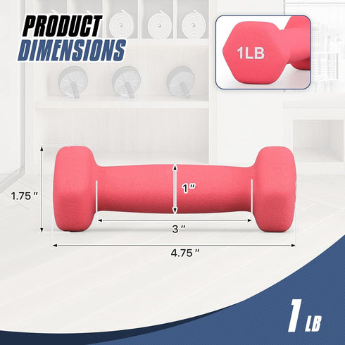 MADOG Dumbbell Set, Anti-Slip Neoprene Coated Hexagon Hand Weights for Strength Training Home Gym