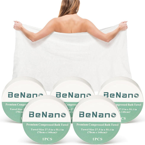 Benano Premium Compressed Towel Tablets Disposable Towel 55.1 in x 27.5 in Large