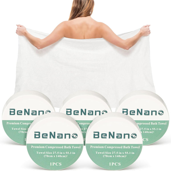 Benano Premium Compressed Towel Tablets Disposable Towel 55.1 in x 27.5 in Large