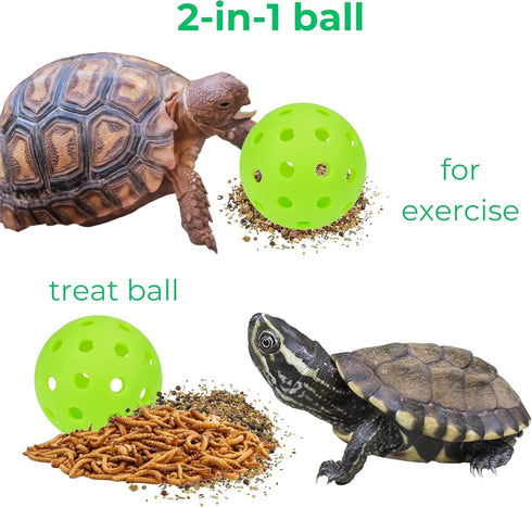 4PC 3 1 Set Turtle Toys Mini Skateboards & Treat Ball Funny Habitat Finger Skateboard Silcone Food Balls Enrichment