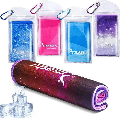 SYOURSELF Cooling Towel - 40" x 12" Ice Towel for Instant Cooling Relief, Perfect for Sports and Gym (1PC-Starry)
