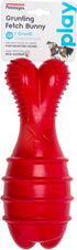 Petstages Grunt Fetch Stick Red Bunny Dog Toy - Fun Sound and Shape for Fun Fetch Play