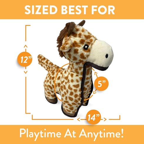Spunky pup MEGA Tough Plush Toys for Aggressive Chewers - Durable, Triple-Layered Dog Chew Toys with Squeaker - Ideal