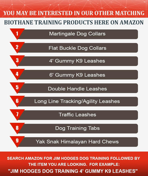 Gummy K9 Biothane Long Line Leash for Dogs, Washable Waterproof Lead for Training and Service