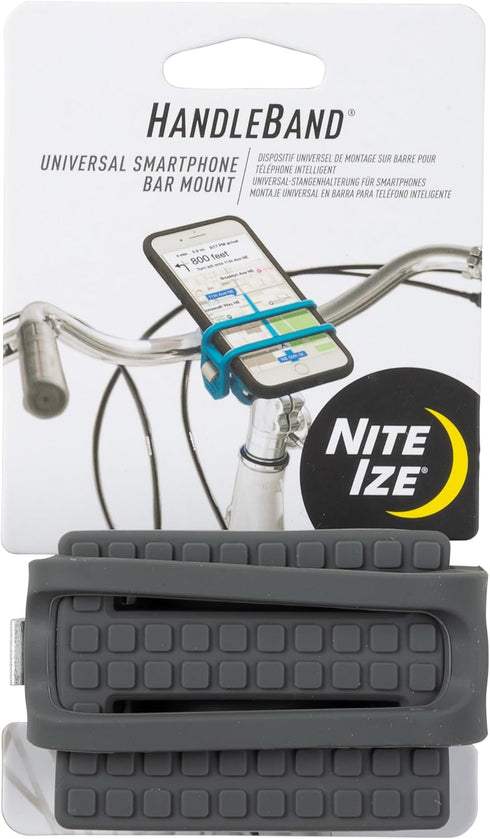 Nite Ize HandleBand Universal Smartphone Bar Mount - Cell Phone Holder for Bike Handlebar, Charcoal