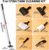7 1 Aquarium Glass Cleaner, in Algae Remover for Fish Tank, Aquarium Cleaning Kit with Long Handle, Aquarium Net, Algae