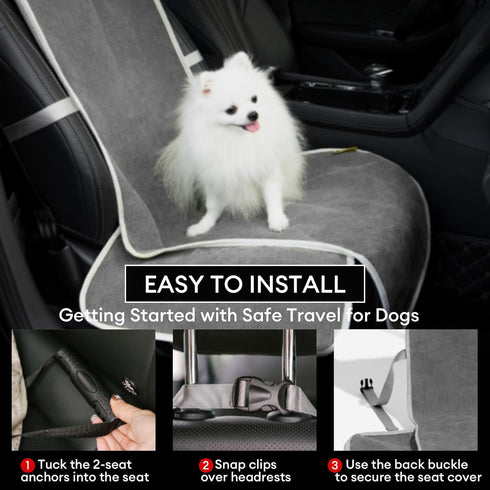 FUNNY FUZZY Dog Car Seat Cover for Front Seat, Dog Seat Cove Waterproof, Scratchproof Non-Slip Car Seat Protector