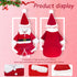 QETRABONE Small Santa Dog Cat Costume, Xmas Party Outfit, Red Santa Claus Hat & Scarf, X-Large