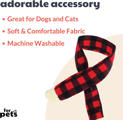Huxley & Kent Pet Scarf | Buffalo Check (Large) | Festive Christmas Holiday Accessory for Dogs/Cats | Holiday Pet Scarf Neckwear| Cute Fun Winter Pet Accessory