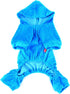 Pet Clothes SMALLLEE_LUCKY_STORE for Small Dog Cat, Soft Velvet Crown Jumpsuit Coat Hoodie Pajamas Tracksuit Blue M