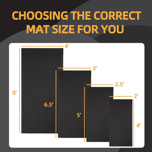High Density Home Gym Treadmill Exercise Bike Equipment Mat, 1/4" Thick, Multiple Sizes Available