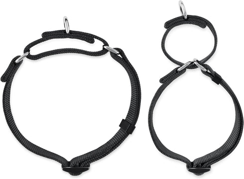 Heavy Duty Anti-Escape Martingale Collar for Large Breeds Dogs - Daily Use Walking Training (Large, Black)