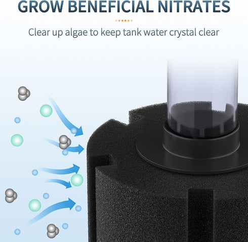 Pawfly Large Bio Sponge Filter, 3 Pack for Quiet Betta Fry Shrimp and Small Fish Tank up to 50 Gallon