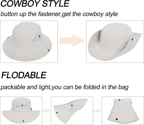 Women’s Outdoor Mesh Sun Hat, Foldable UV Protection Bucket Hat with Ponytail-Hole for Summer Beach Hiking