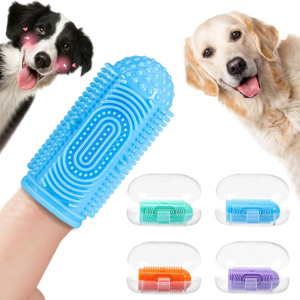 Dog Toothbrush Finger Toothbrush Dogs Tooth Brushing Kit 4Pack Dogs Finger Toothbrushes