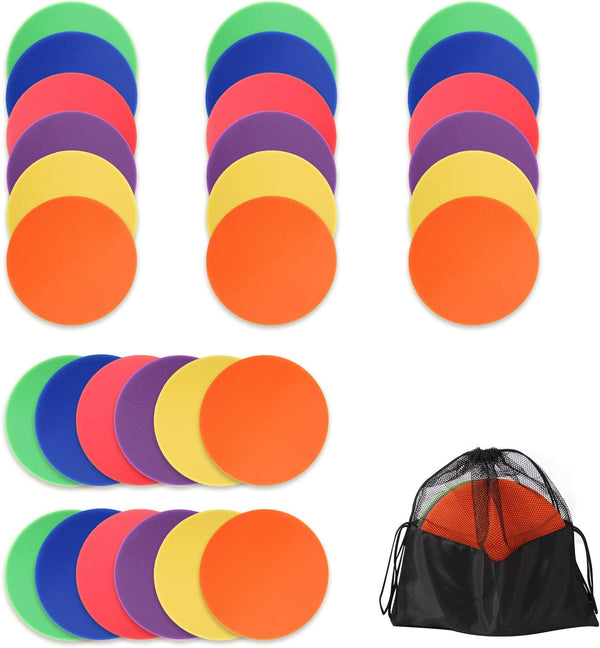 Suprwin 9 Inch Poly Vinyl Spot Markers, Non Slip Rubber Agility Markers Flat