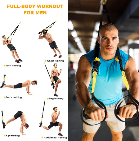 Home Resistance Training Kit, Fitness Straps for Full-Body Workout, Bodyweight Resistance Bands with Handles