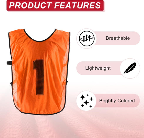 PATIKIL Soccer Training Vest, Team Sports Pinnies Reversible Numbered Soccer Practice Pennies Jerseys Bibs