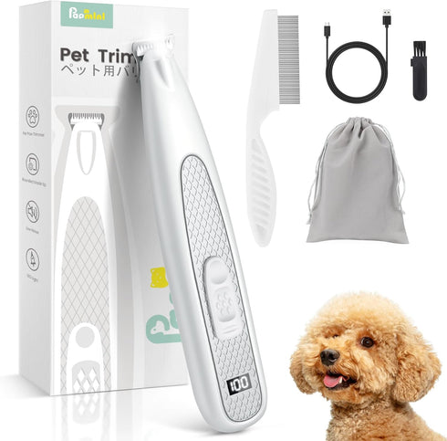 PAPMINI Dog Paw Trimmer with LED Light, Ultra-Low Noise Paw Trimmer for
