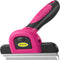 DakPets Stainless Steel Pet Deshedding Tool - Grooming Brush for Cats and Dogs, Pink, 4 inches.