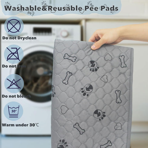 3 Pack 34x36 Reusable Puppy Pads, Super Absorbent Washable Leakproof Training Mats for Potty Training