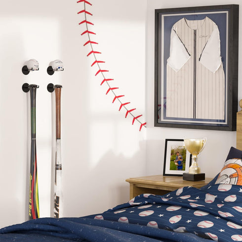 Wallniture Sporta Baseball Holder, Set of 4 Display Stand for Baseball Bat and Ball Storage