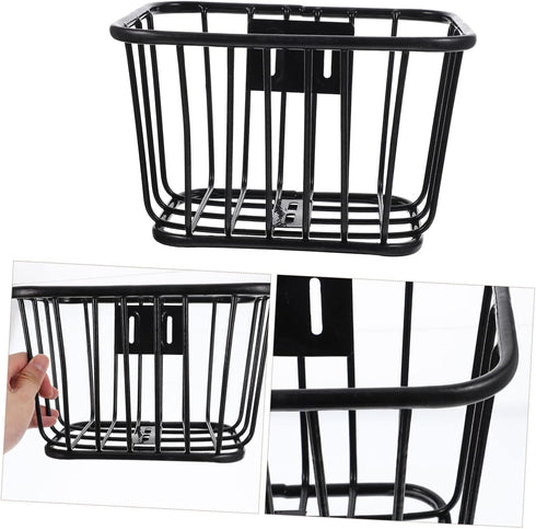Sosoport Bicycle Iron Basket, Rear Bike Basket for Cruiser Bikes, Metal Container