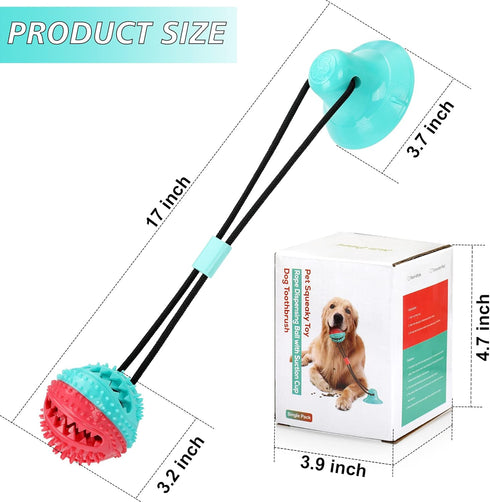 Interactive Dog Toys Tug of War, Mentally Stimulating Toys for Dogs, Puzzle Treat Food Dispensing Ball Toy