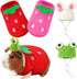 Mixweer 4 Pieces Guinea Pig Stuff, 2 Clothes and 2 Mini Hats with Adjustable Strap, Warm Vest for Guinea Pig, Hamster,