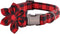 Uniqe Style Paws Christmas Grid Dog Collar, Adjustable Durable Floral Pattern Collar for X-Small Dogs and Cats