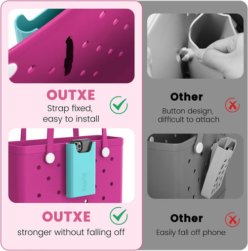OUTXE Silicone Phone Holder for Bogg Bag - 2 Pack, Compatible with All Bogg Bags, Perfect Beach Tote Accessory.