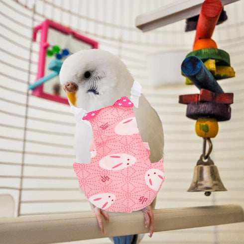 Reusable Parrot Diaper and Bird Flight Costume, Washable Pink L Size Parrot Clothes with Diaper for Pet Birds, Suitable
