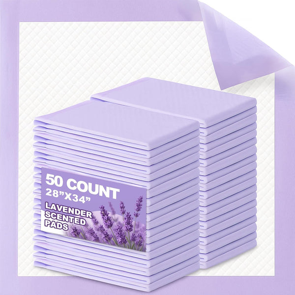 CLEAN SPACES Lavender Scented Puppy Pads Extra Large, Super Absorbent Disposable Pee Pads for