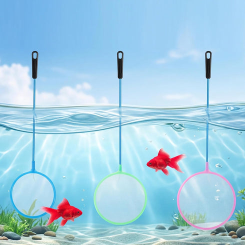 Psiriol 3 Skimmer, (3 Pcs Aquarium Fish Nets, Plastic Artemia Sieves, Small Fish Net, Brine Shrimp Net, Fish-Tank
