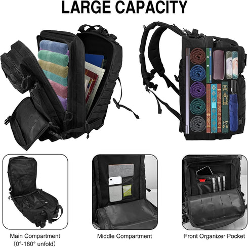 WOLT Tactical Backpack for Men 45L Military Molle Large 3 Day Assault Pack for Hiking Survival