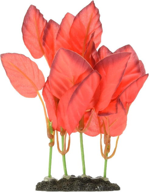 Marina Naturals Red Foreground Silk Plant, Small Fish Tank Decoration Mimicking Live Aquarium Plants