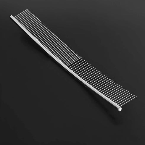 EVTSCAN Pet Grooming Comb, Curved Stainless Steel Knot Comb for Dogs, Poodle Grooming Deshedding Tool, 1PCS