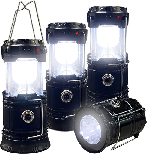 XTAUTO Collapsible Portable LED Camping Lantern Lightweight Waterproof Solar USB Rechargeable LED Flashlight