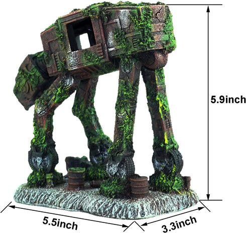 Aquarium Ornament, Resin Robot Dog Decoration for Betta Fish Tank, Accessories for Betta Shrimp Turtle