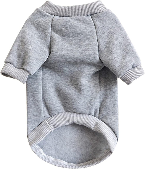 Puppy Sweater for Small Dogs, Warm Winter Clothes for Cats, Pet Sweatshirt Knitwear, Grey, Medium