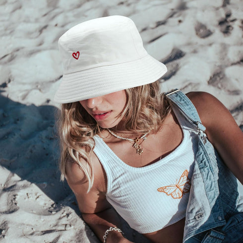 YAMEIZE Bucket Hat for Women and Men, Travel Sun Beach Embroidered Fisherman Hat
