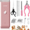 Pink Dog Cat Clippers, Home Professional Cordless Cat Grooming Tools for Dog
