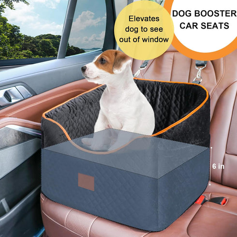 XIEEAOZEE 35 lbs, Dog Car Seat for Small Dogs, Memory Foam Booster Dog Seat for Dogs up to Elevated Pet Car Seat