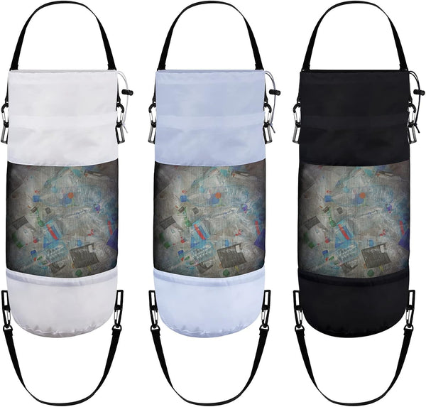 Gersoniel 3 Pack Boat Trash Can Boat Accessories Mesh Trash Bags Portable